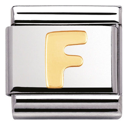 Nomination Classic Link with Letter 'F' in Yellow Gold Tone 030101/06