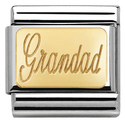 Nomination Classic Link with 'Grandad' in Yellow Gold Tone