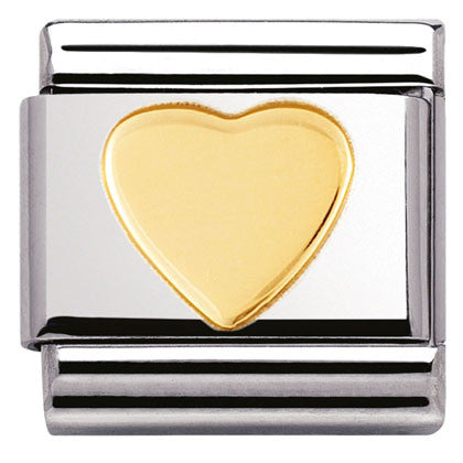 Nomination Classic Link with Heart in Yellow Gold Tone