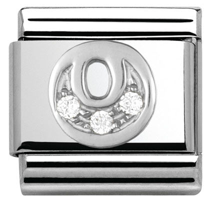 Nomination Classic Link with CZ Letter 'O'