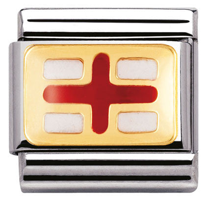 Nomination Classic Link with Enamel England Flag in Yellow Gold Tone