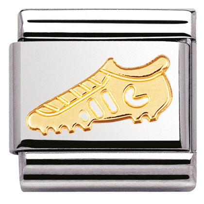 Nomination Classic Link with Football Boot in Yellow Gold Tone