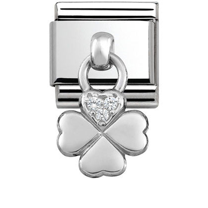 Nomination Classic Link with CZ Four-Leaf Clover Charm