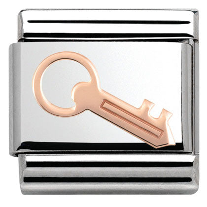 Nomination Classic Link with Key in Rose Gold Tone