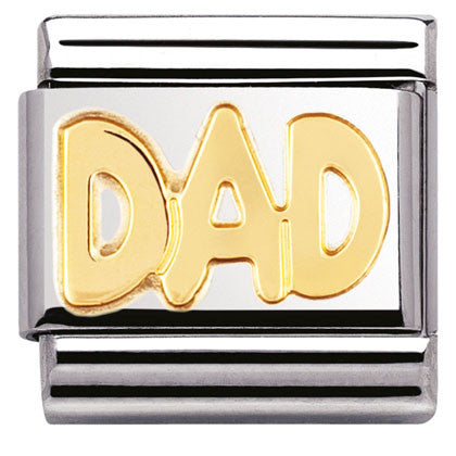 Nomination Classic Link with 'Dad' in Yellow Gold Tone