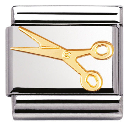 Nomination Classic Link with Scissors in Yellow Gold Tone