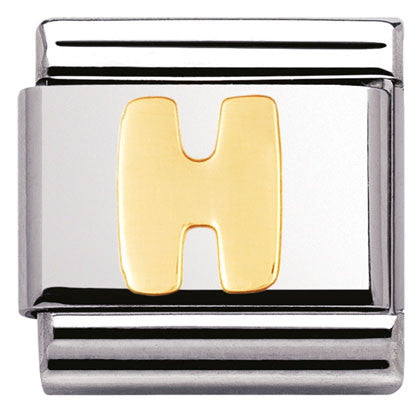 Nomination Classic Link with Letter 'H' in Yellow Gold Tone 030101/08