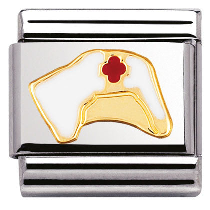 Nomination Classic Link with Enamel Nurse Hat in Yellow Gold Tone