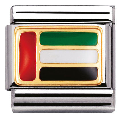 Nomination Classic Link with Enamel UAE Flag in Yellow Gold Tone