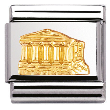 Nomination Classic Link with Parthenon in Yellow Gold Tone