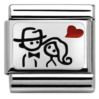 Nomination Classic Link with Couple & Heart