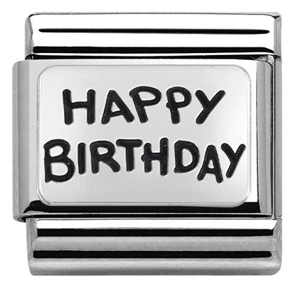 Nomination Classic Link with 'HAPPY BIRTHDAY'