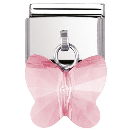Nomination Classic Link with Pink Butterfly Pendant
