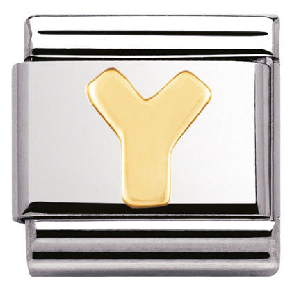 Nomination Classic Link with Letter 'Y' in Yellow Gold Tone 030101/25