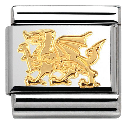 Nomination Classic Link with Dragon in Yellow Gold Tone