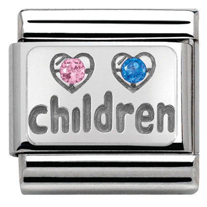 Nomination Classic Link with 'Children' & CZ Hearts