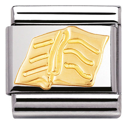 Nomination Classic Link with Book in Yellow Gold Tone