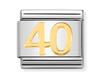 Nomination Classic Link with '40' in Yellow Gold Tone