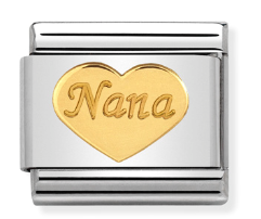 Load image into Gallery viewer, Nomination Classic Link with &amp;#39;Nana&amp;#39; Heart in Yellow Gold Tone
