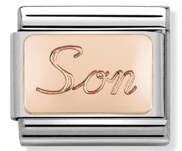 Nomination Classic Link with 'Son' in Rose Gold Tone